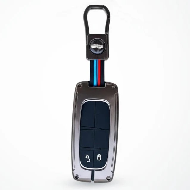 Metal Silicon Car Key Cover Compatible With Jeep Compass | 2 Button Smart Key - Image 2