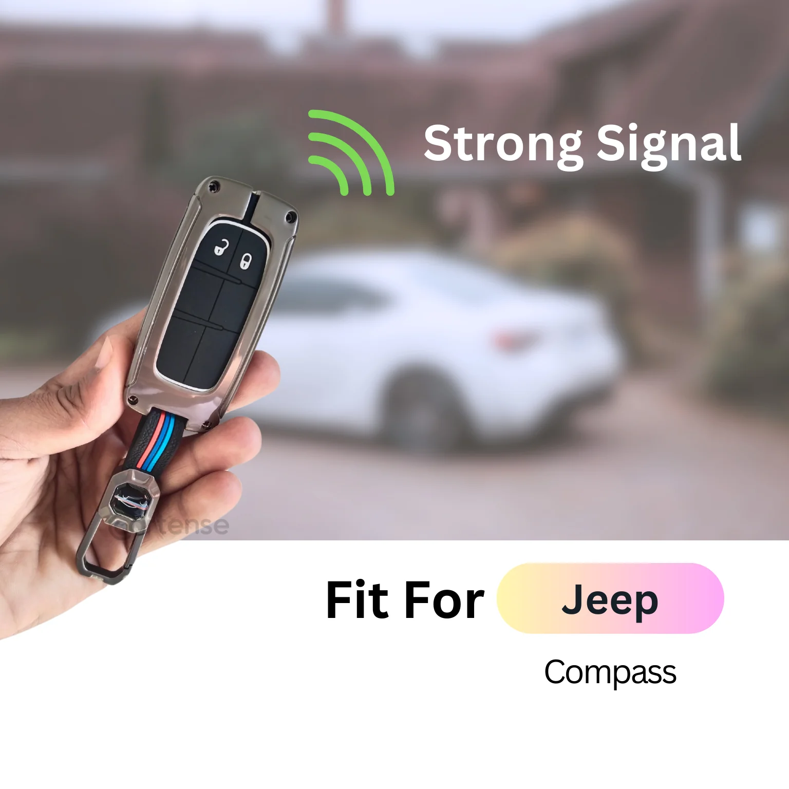 Metal Silicon Car Key Cover Compatible With Jeep Compass | 2 Button Smart Key - Image 4