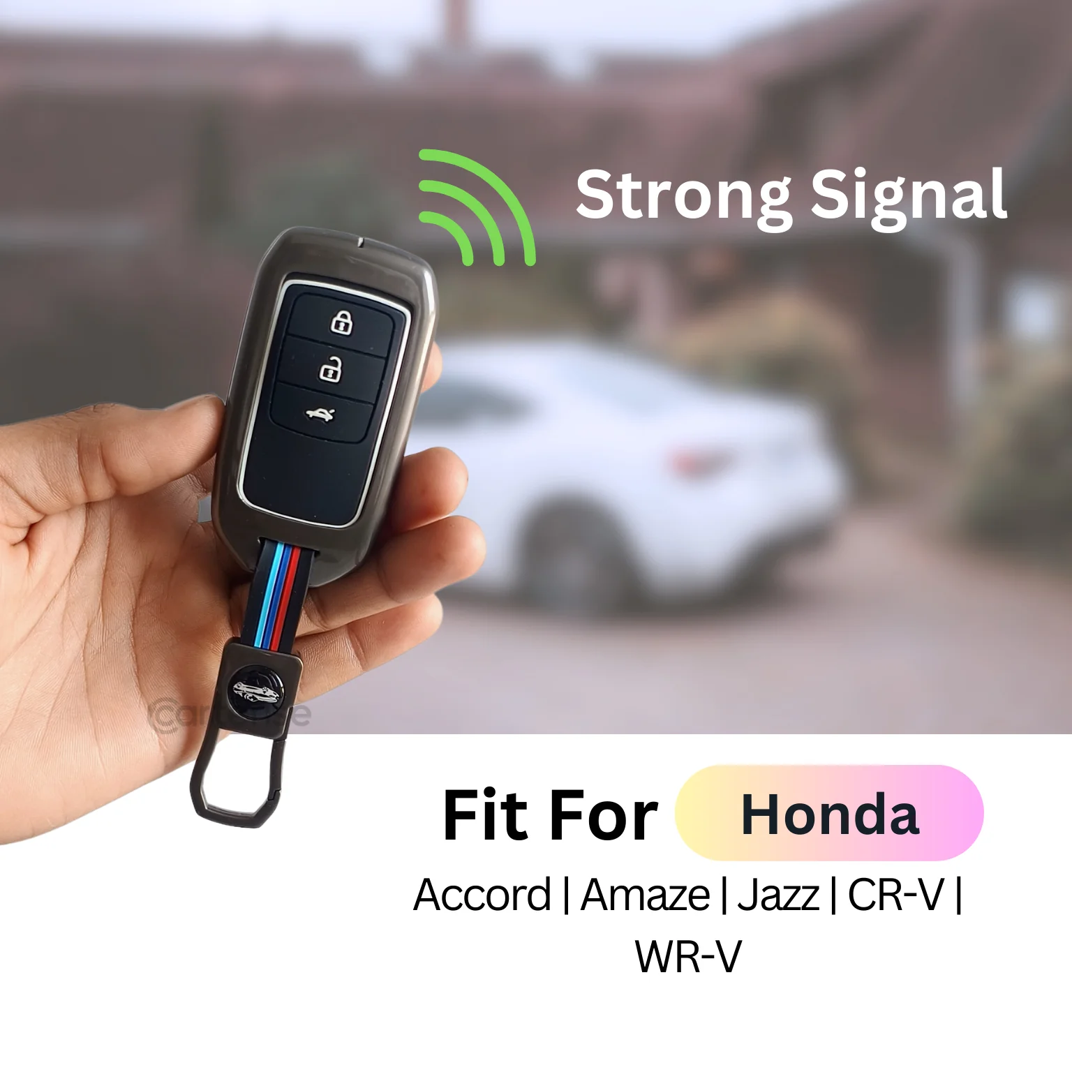 Metal Silicon Key Cover Compatible with Accord, Amaze, Jazz, CR-V, WR-V | 3 Button Smart Key - Image 4