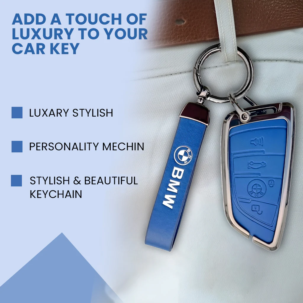 METAL LEATHER KEY COVER FOR BMW GT – SERIES | X SERIES | 5 SERIES | M – SERIES | 3 SERIES |7 SERIES OF 4 BUTTON CAR KEY COVER - Image 5