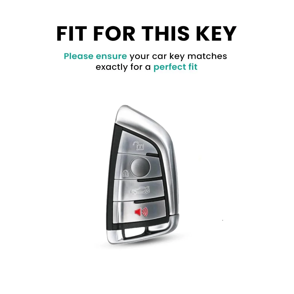 METAL LEATHER KEY COVER FOR BMW GT – SERIES | X SERIES | 5 SERIES | M – SERIES | 3 SERIES |7 SERIES OF 4 BUTTON CAR KEY COVER - Image 2