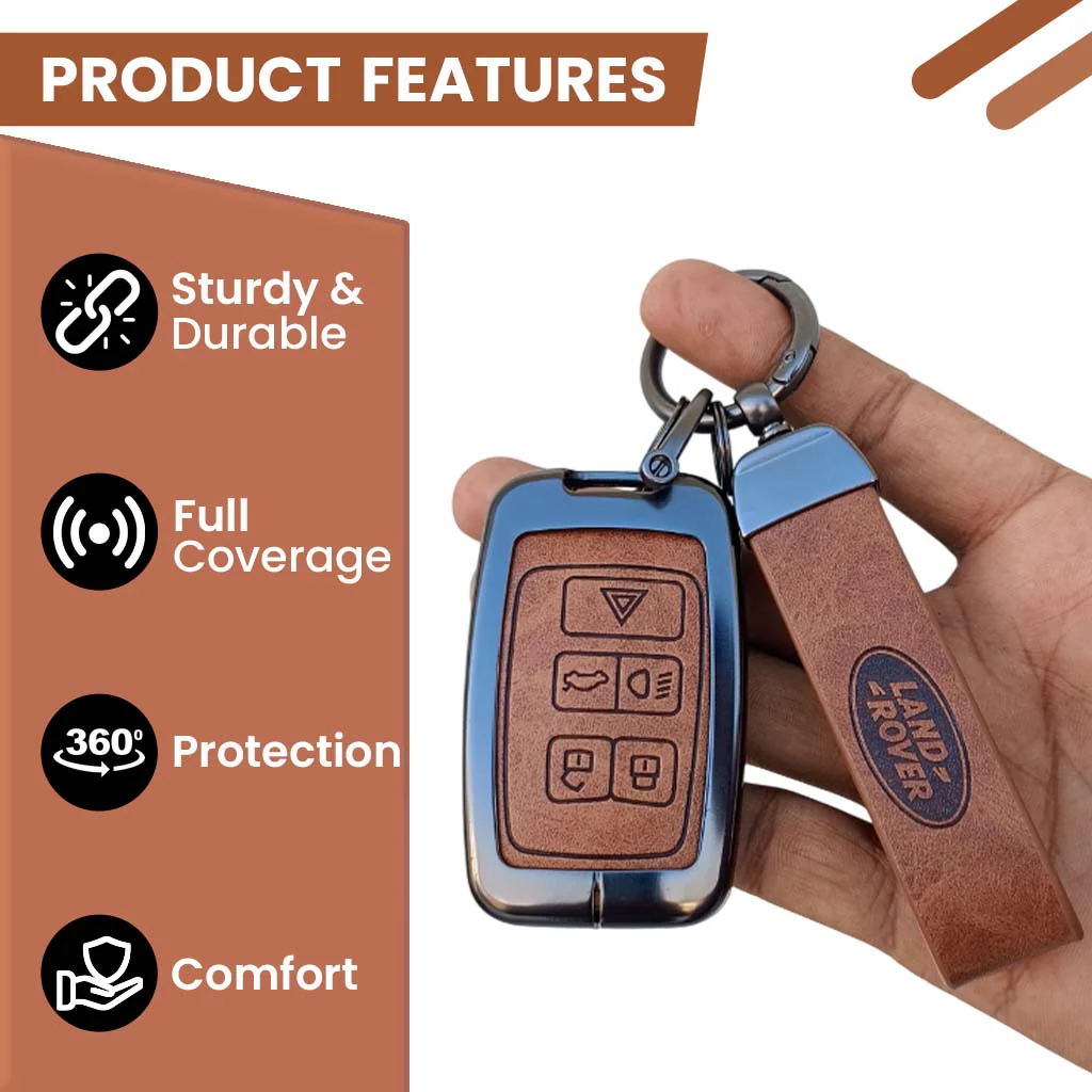 Metal Leather key cover for Land Rover Compatibility Range Rover, Jaguar - Image 4