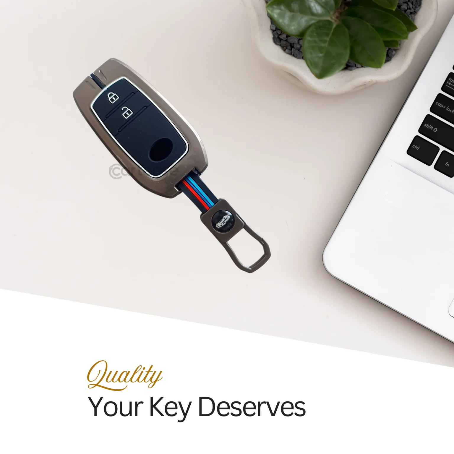Metal Silicon Car Key Cover For Toyota Fortuner, Hilux, Innova Crysta,  Legender, Innova HyCross, Land Cruiser | 2 Button Type M1 Push Start Smart Key - Image 4