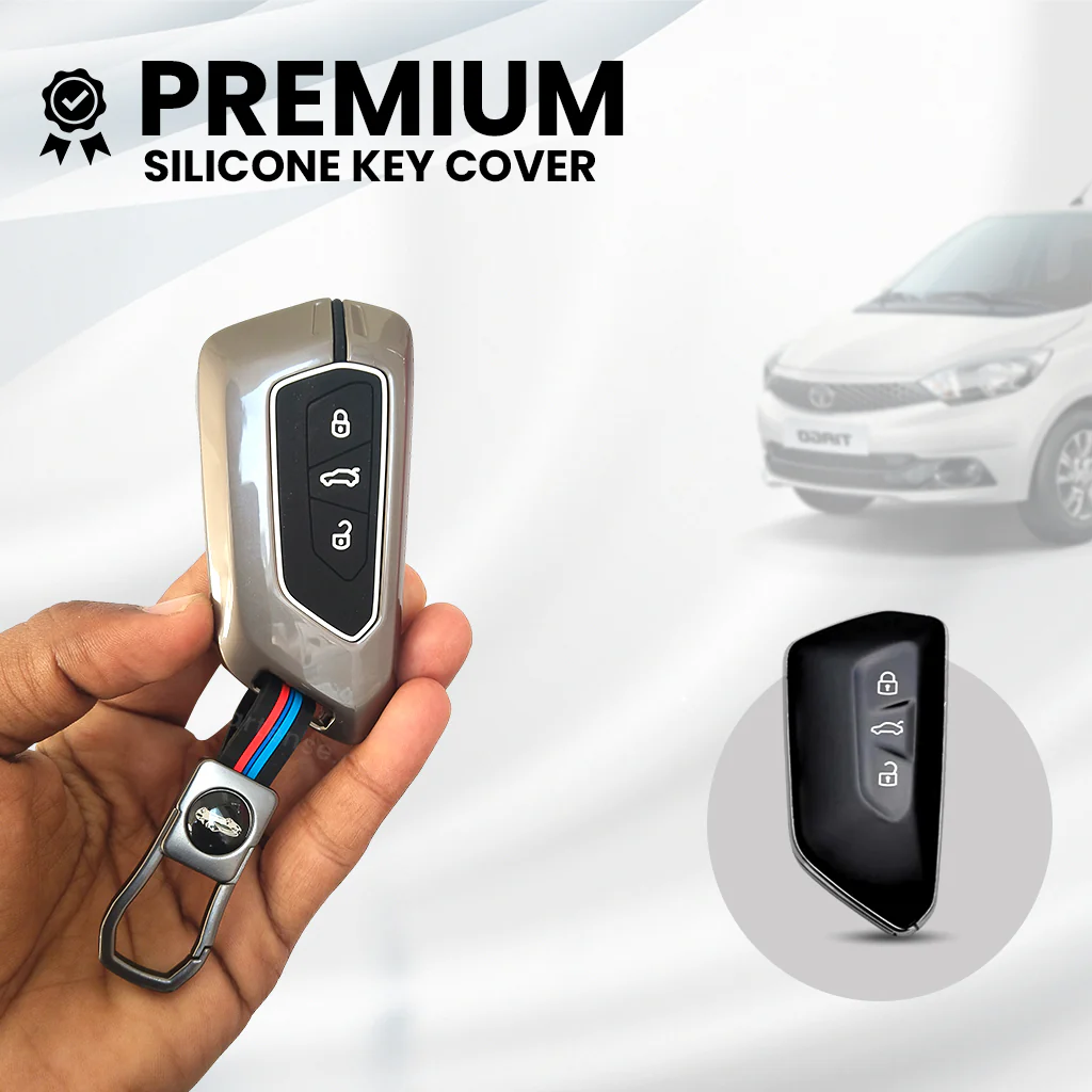Metal Silicon Key Cover fit Volkswagen Virtus | Skoda Octiva | 3 Button Smart Key - Image 3