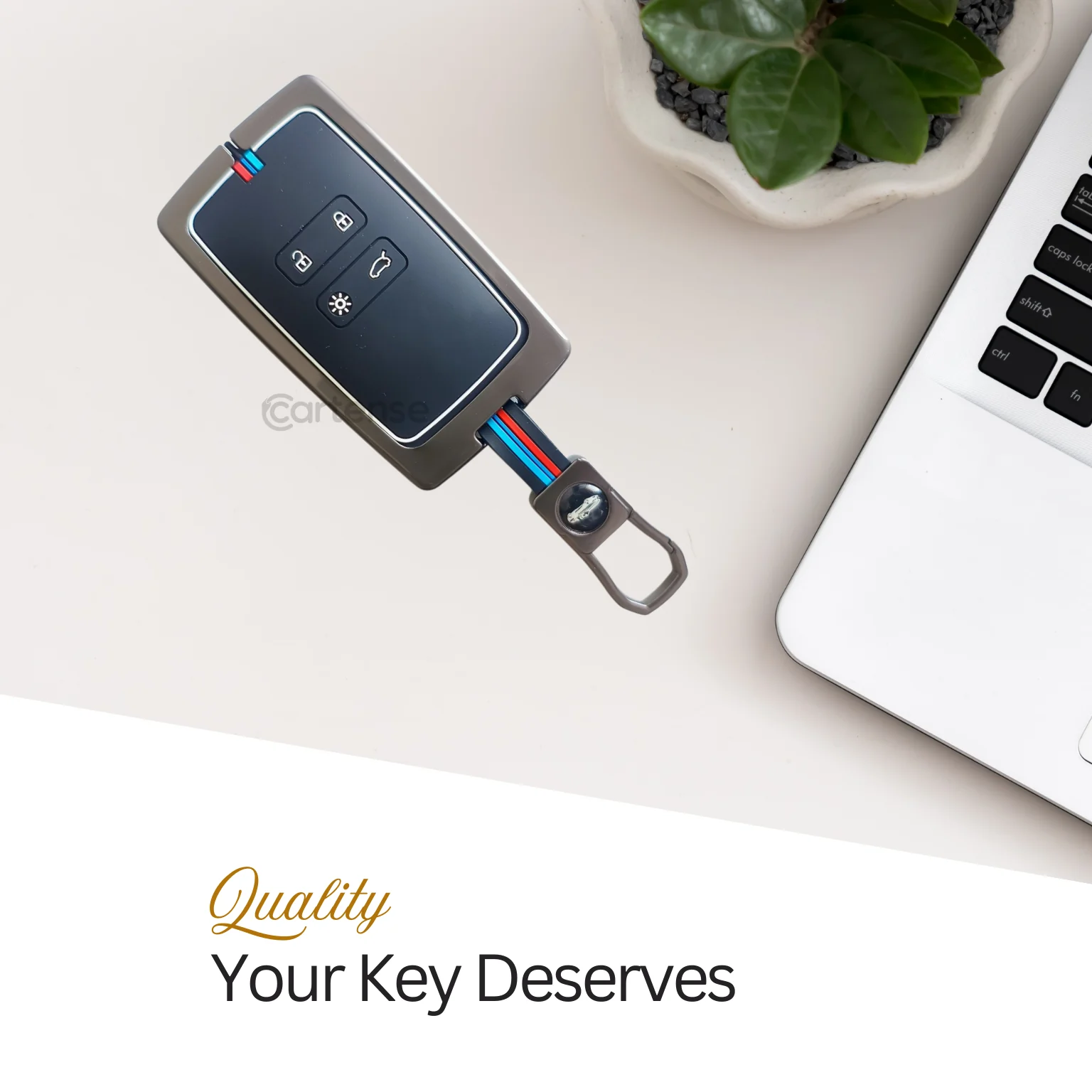 Metal Silicon Key Cover For Renault Triber, Kiger | 4 Button Smart Key - Image 3