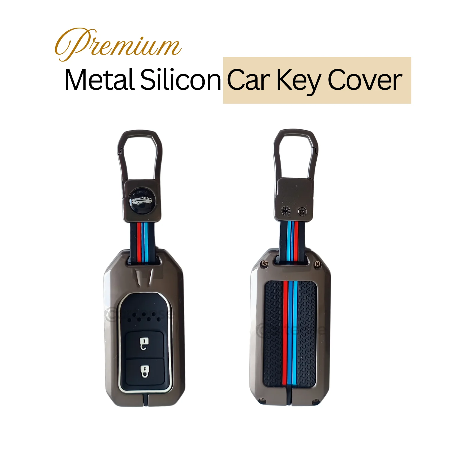 Metal Silicon Key Cover Compatible with City, Civic, Jazz, Amaze,  CR-V, WR-V, BR-V, Jazz BS6,  Civic 2020 | Push Start Model - Image 3