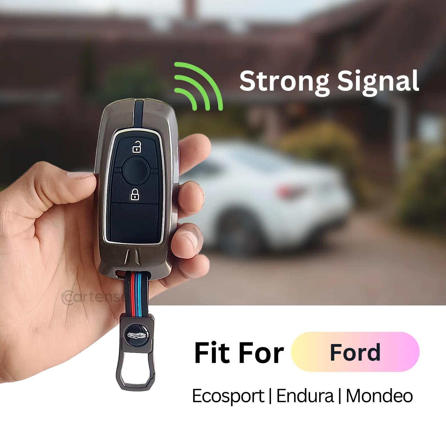 Smart Key Metal Silicon Key Cover Compatible with Ecosport, Endura, Mondeo - Image 4