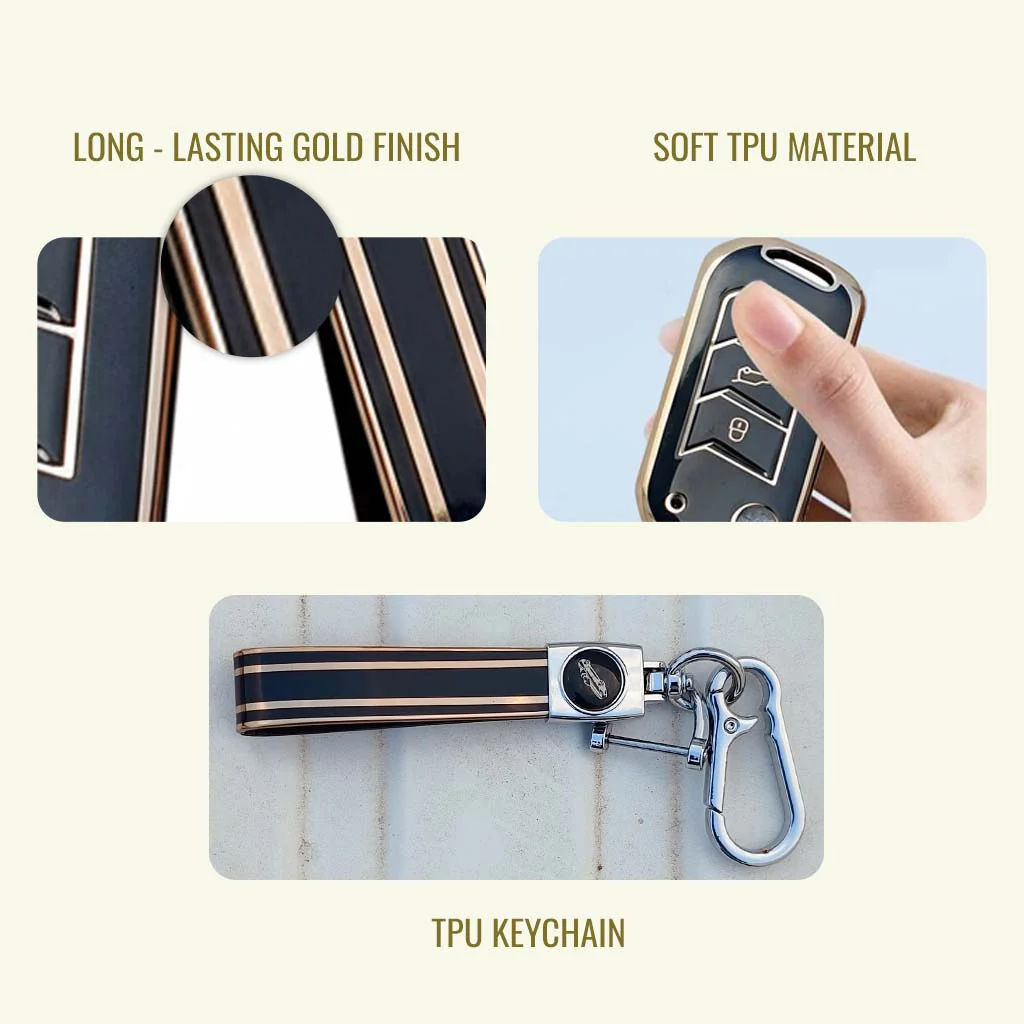 TPU Car Key Cover Compatible With Creta, Venue, Aura, i20,Grand i10 Nios, Xcent | 3 Button Flip Key - Image 4