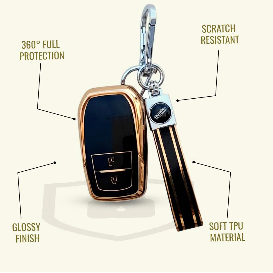 TPU Car Key Cover For Toyota Fortuner, Hilux, Innova Crysta, Legender, Innova HyCross, Land Cruiser | 2 Button Type M1 Push Start Smart Key - Image 4