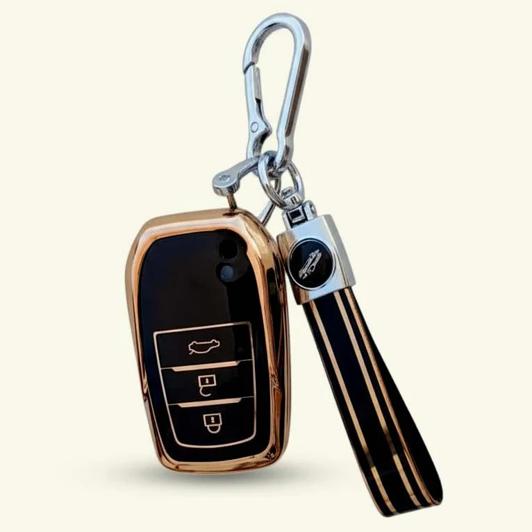 TPU Key Cover for Toyota Fortuner, Hilux, Innova Crysta, Legender, Innova HyCross, Land Cruiser | 3 Button Type M1 Push Start Smart Key - Image 3
